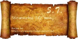 Stranszky Tímea névjegykártya