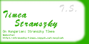 timea stranszky business card
